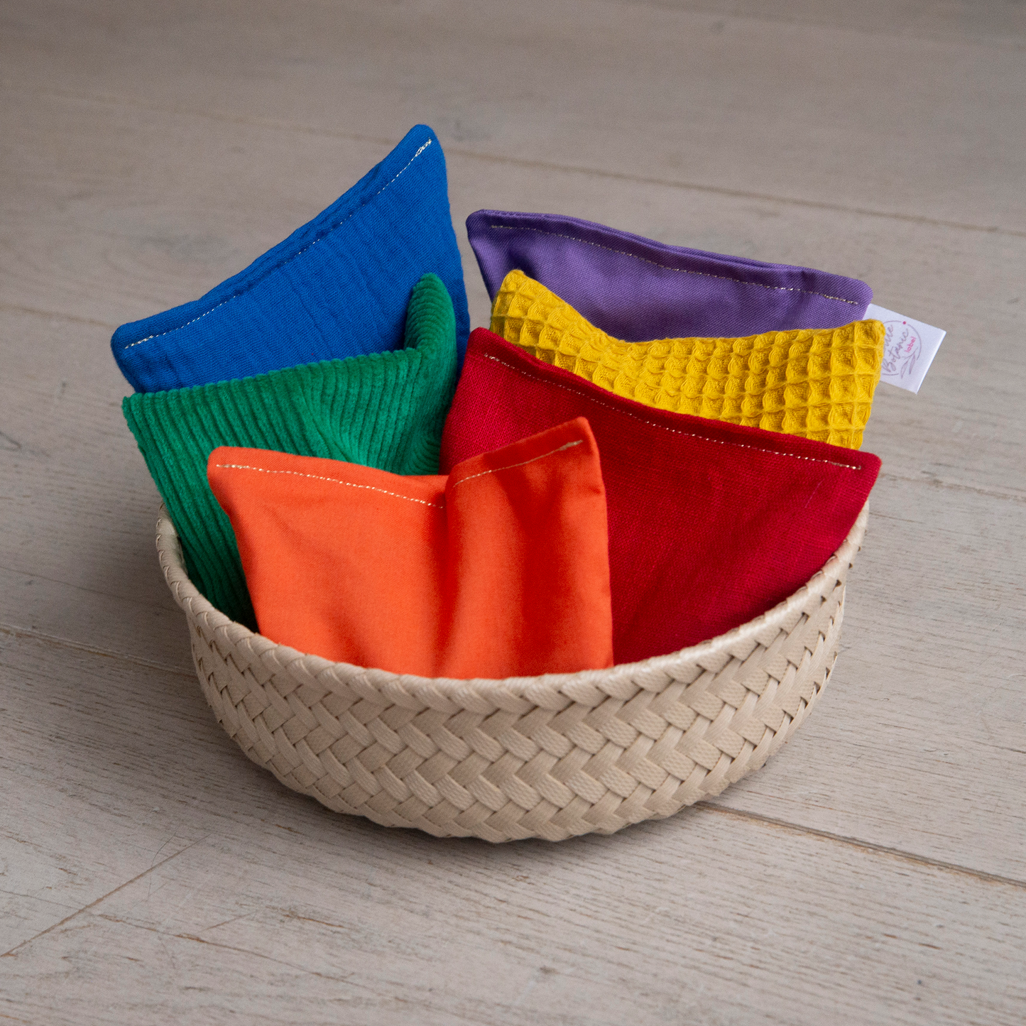 Sensorische pittenzakjes - Regenboog + waves - 7 stuks