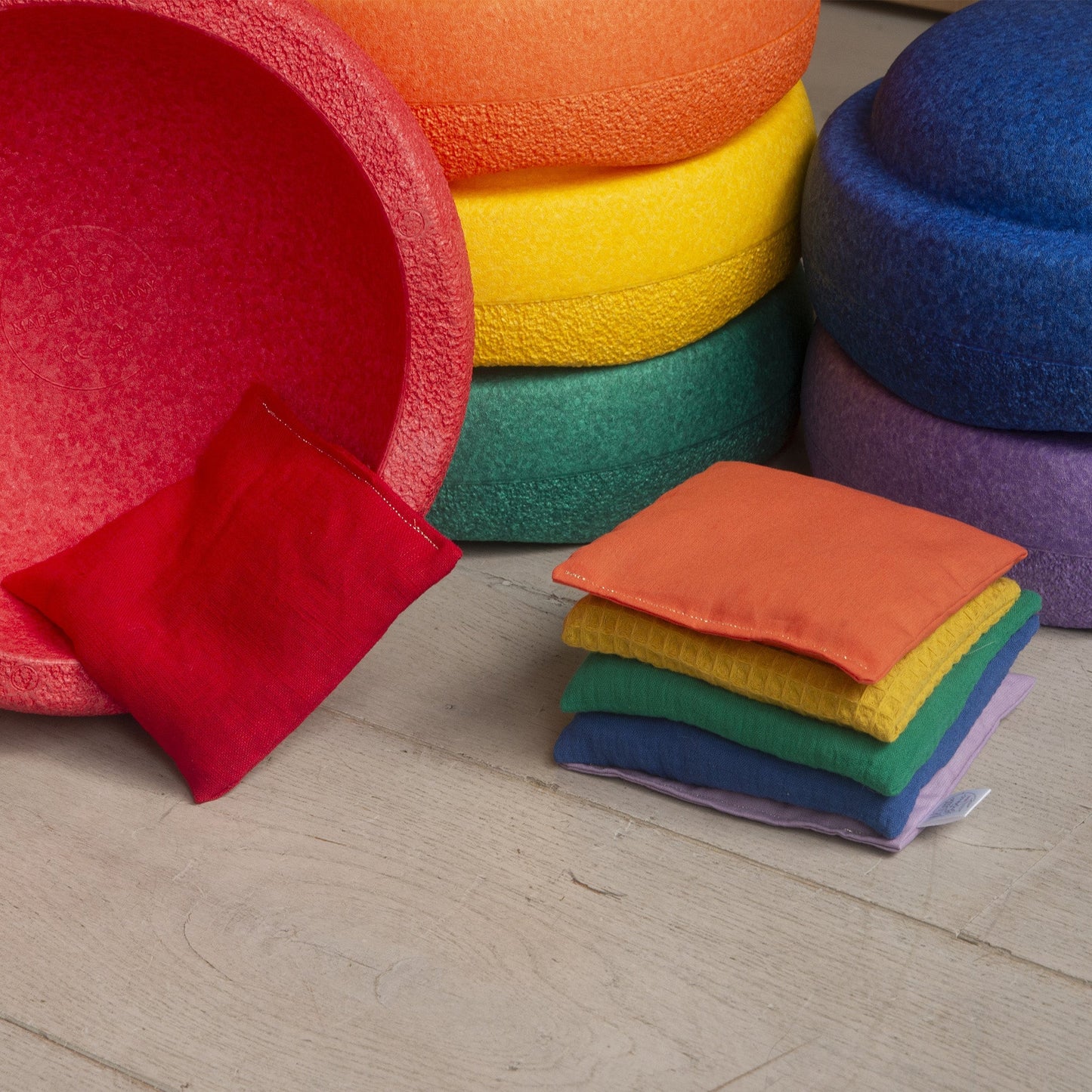 Sensorische pittenzakjes mini - Regenboog - 3 stuks