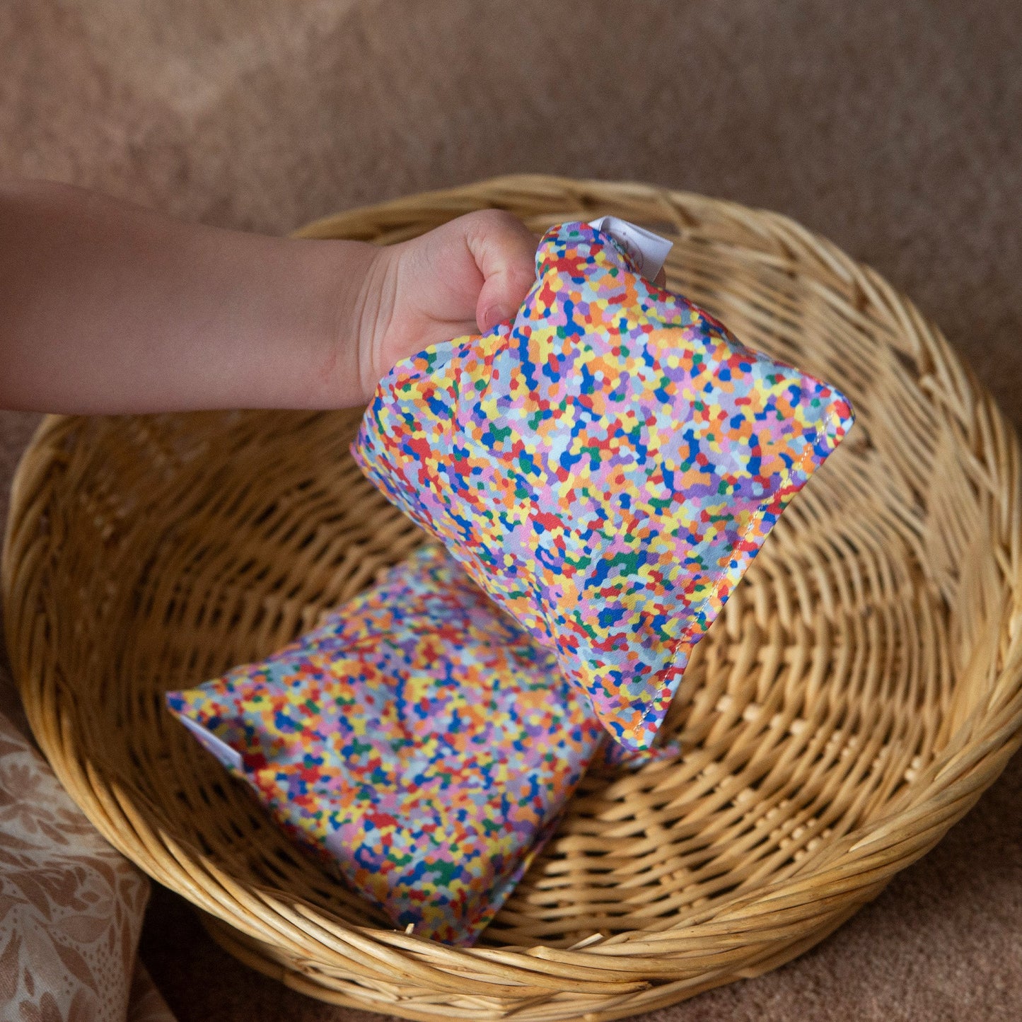 Sensorische pittenzakjes - pastel + super confetti - 7 stuks