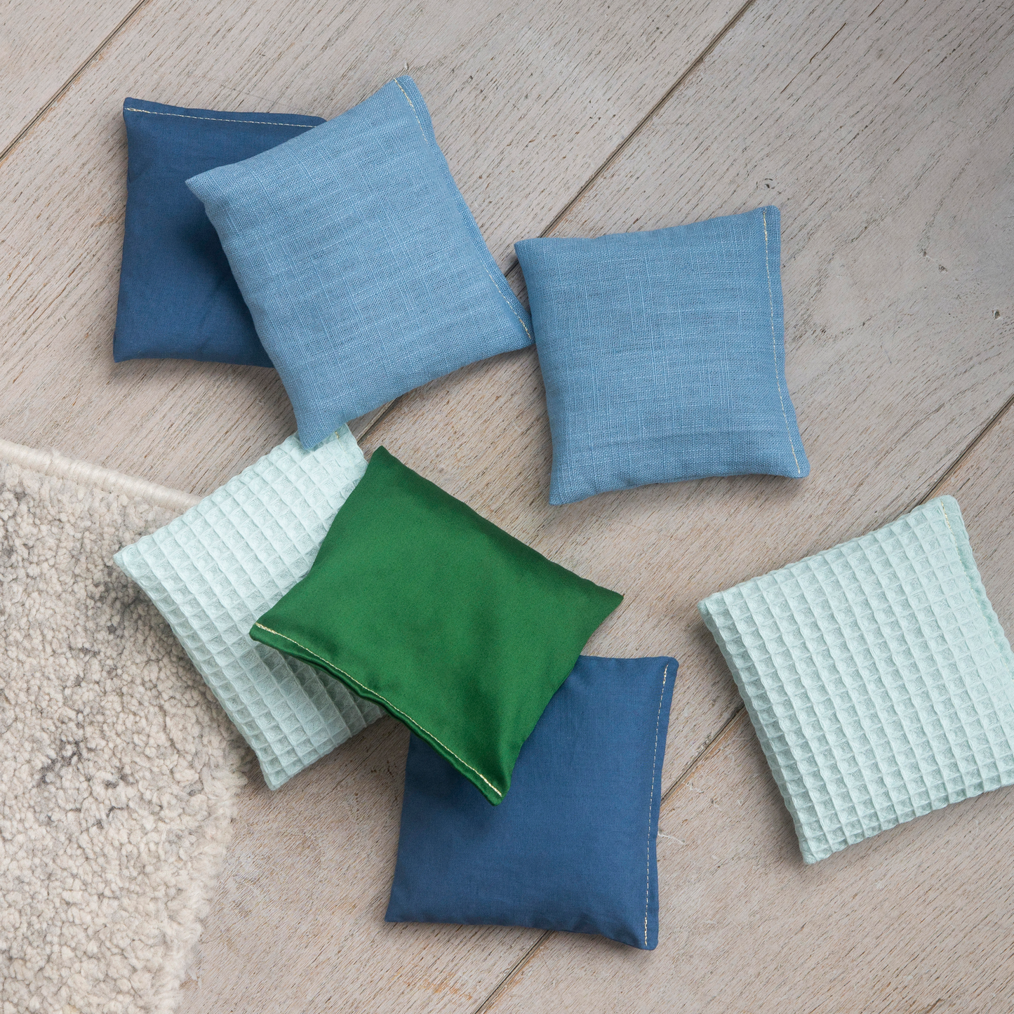 Sensorische pittenzakjes - Waters & Greens set - 7 stuks