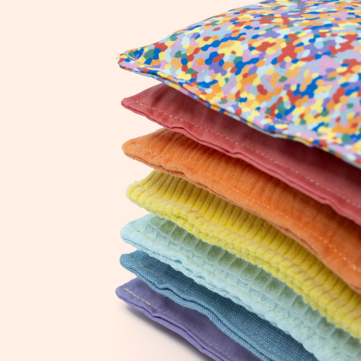 Sensorische pittenzakjes - pastel + super confetti - 7 stuks