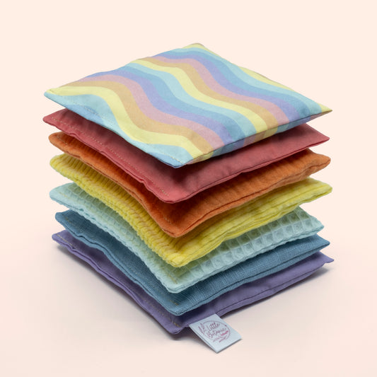 Sensorische pittenzakjes - Pastel + waves - 7 stuks