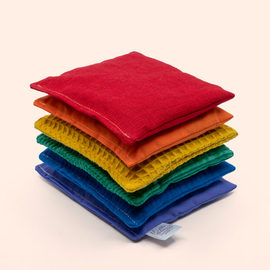 Sensorische pittenzakjes - Regenboog - 6 stuks