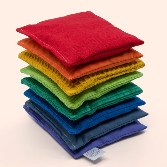 Sensorische pittenzakjes - Regenboog 8-delig