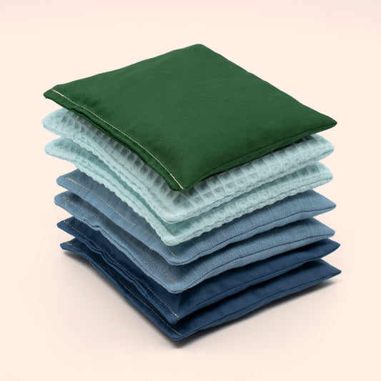 Sensorische pittenzakjes - Waters & Greens set - 7 stuks