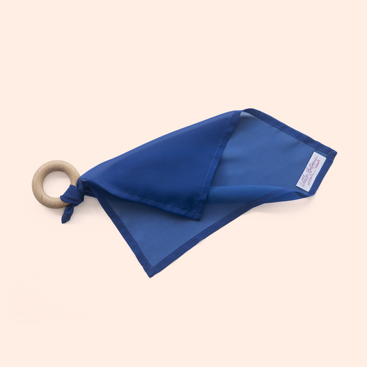 Playcycle speeldoek klein - 30cm - met houten ring - blauw