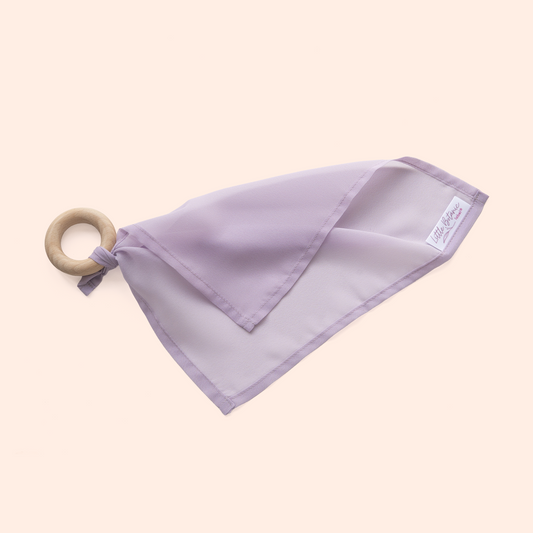 Playcycle speeldoek klein - 30cm - met houten ring - lila