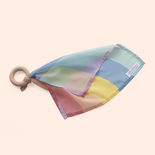 Playcycle speeldoek klein - 30cm - met houten ring - pastel waves
