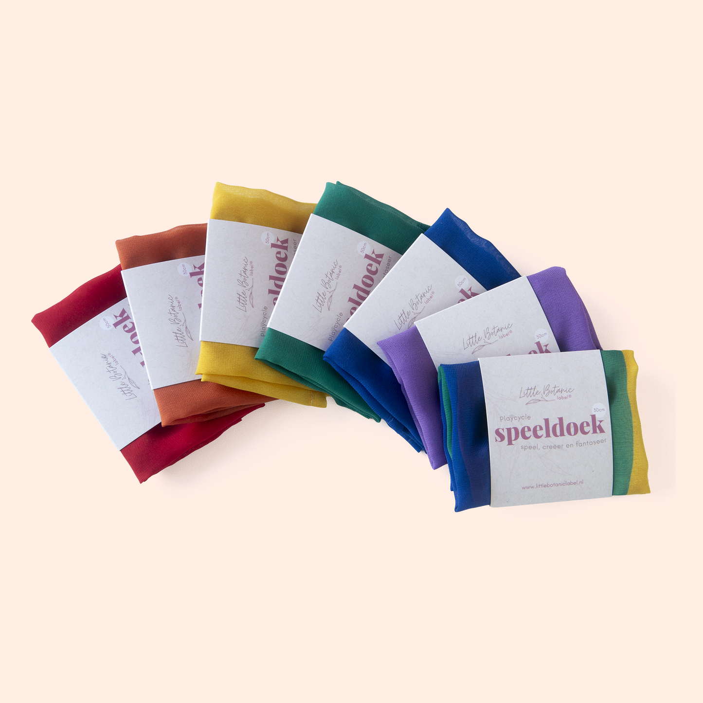Playcycle speeldoeken regenboog set 7-delig 30cm