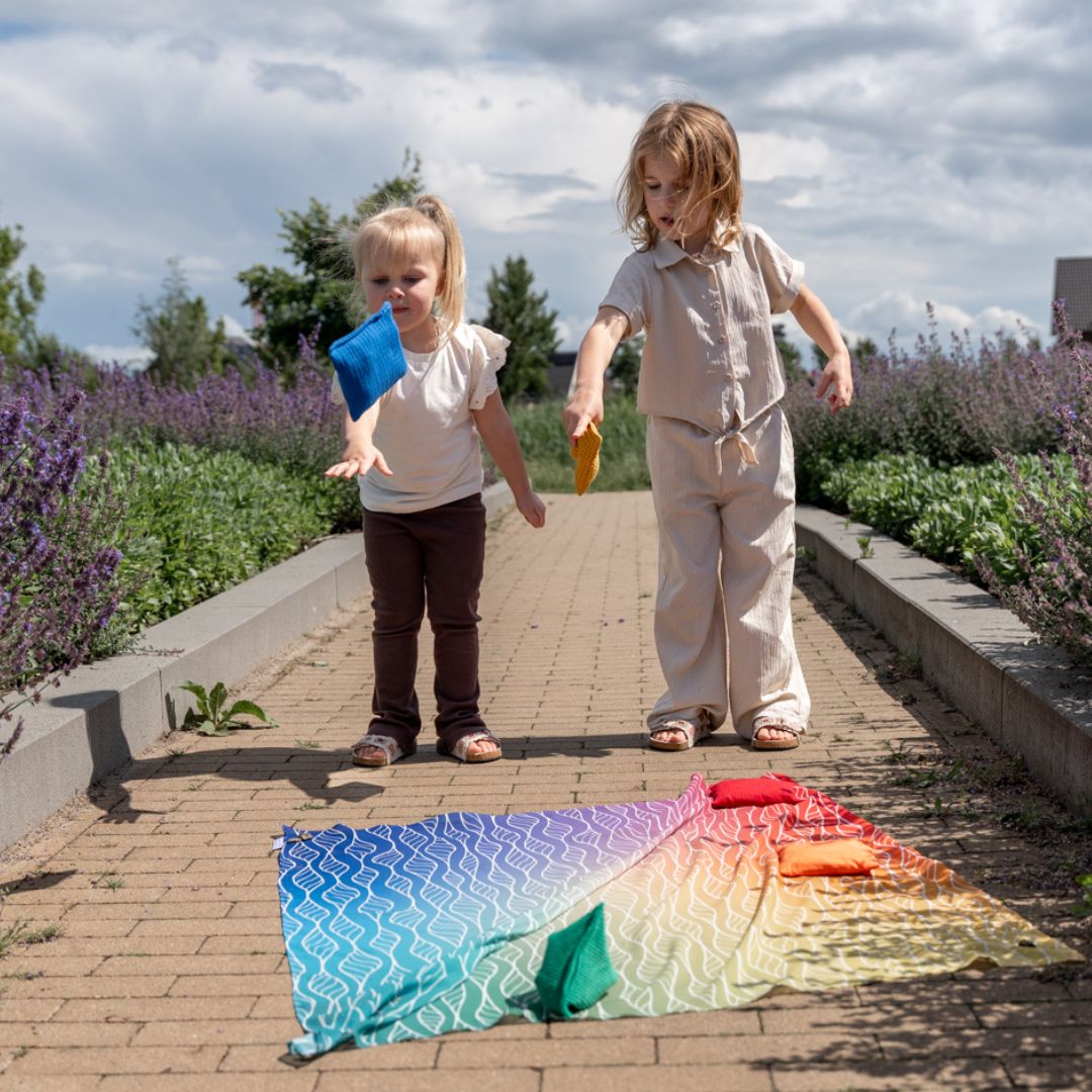 Playcycle speeldoek groot - 95cm - Ombre Rainbow