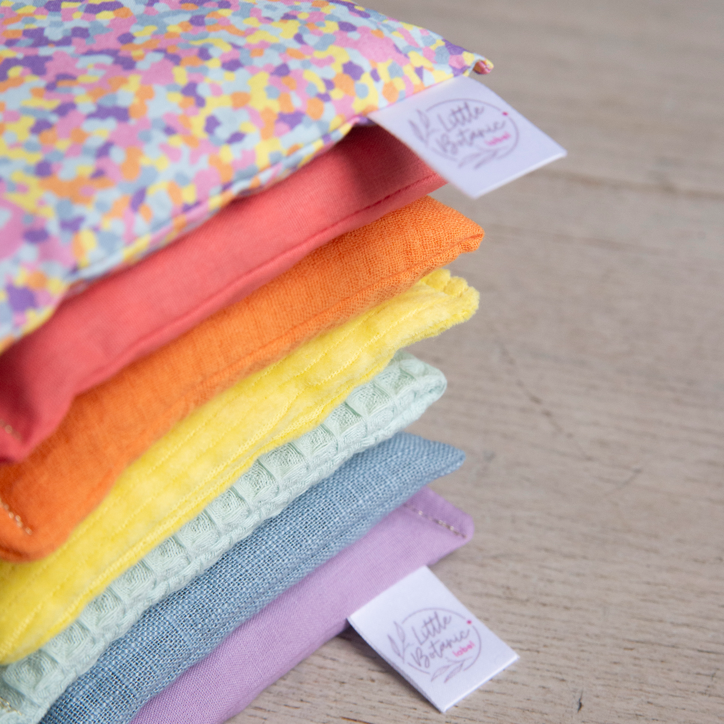 Sensorische pittenzakjes - pastel + pastel confetti - 7 stuks