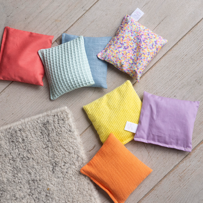 Sensorische pittenzakjes - pastel + pastel confetti - 7 stuks