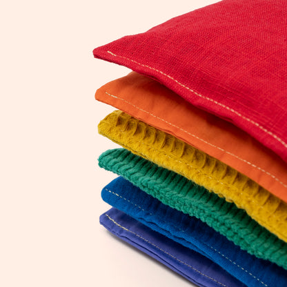 Sensorische pittenzakjes - Regenboog - 6 stuks