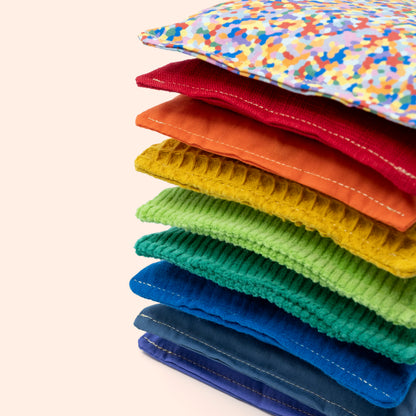 Sensorische pittenzakjes - Regenboog 8-delig + super confetti