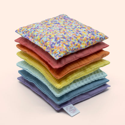 Sensorische pittenzakjes - pastel + pastel confetti - 7 stuks