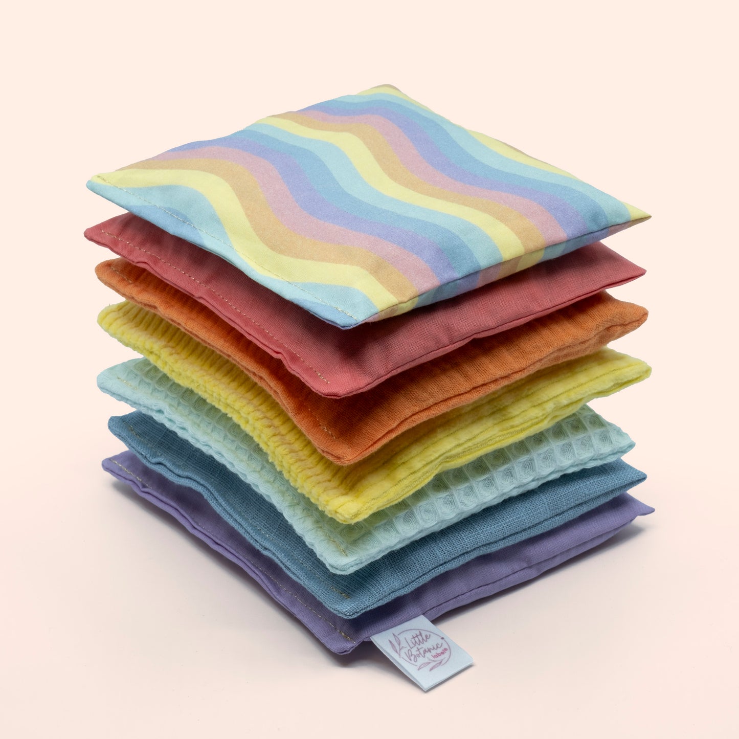 Sensorische pittenzakjes - Pastel + waves - 7 stuks