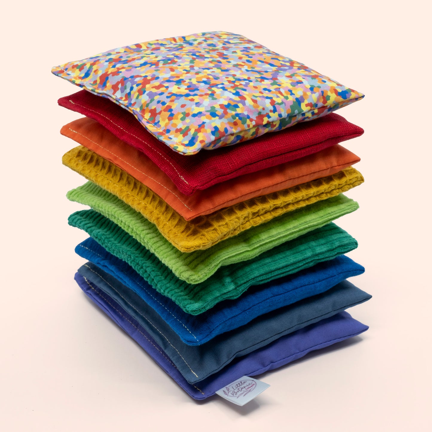 Sensorische pittenzakjes - Regenboog 8-delig + super confetti